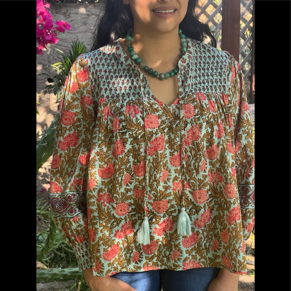 NWT Rachel Zoe Floral Peasant Boho Top Size